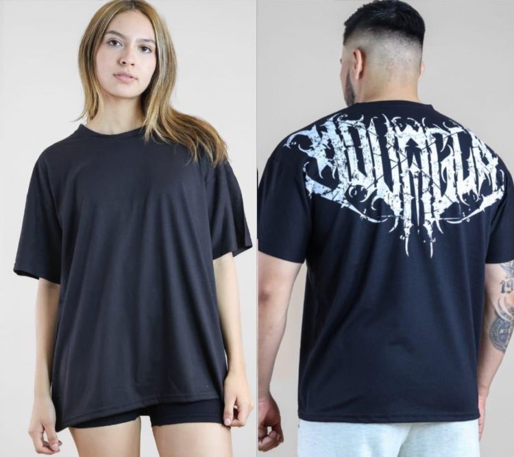 Playera Unisex Over Algodon Escudo Espalda