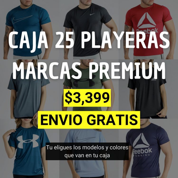Caja 25 Playeras Marcas Premium