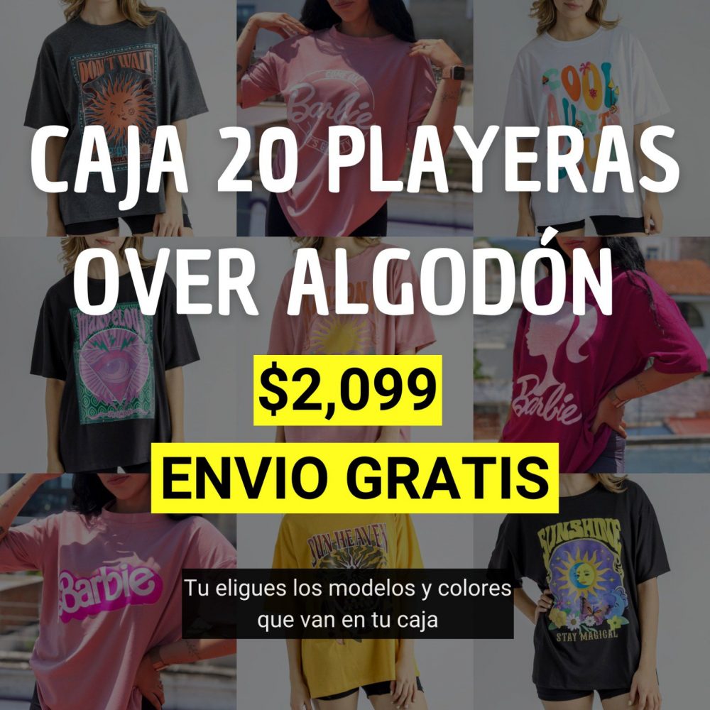 Caja 20 Playera Over Algodón