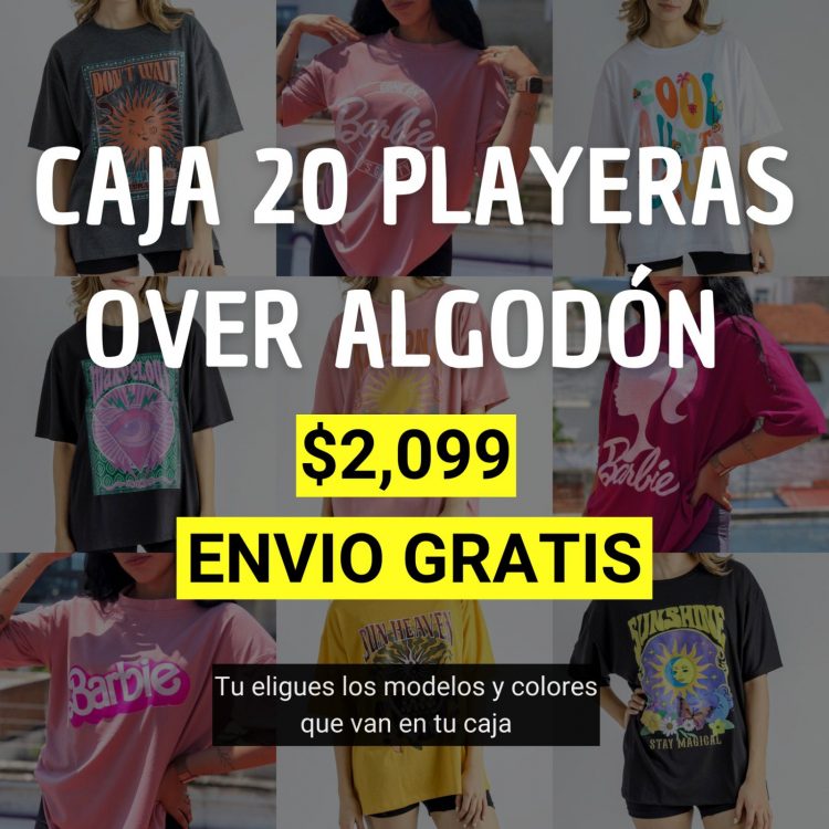 Caja 20 Playera Over Algodón