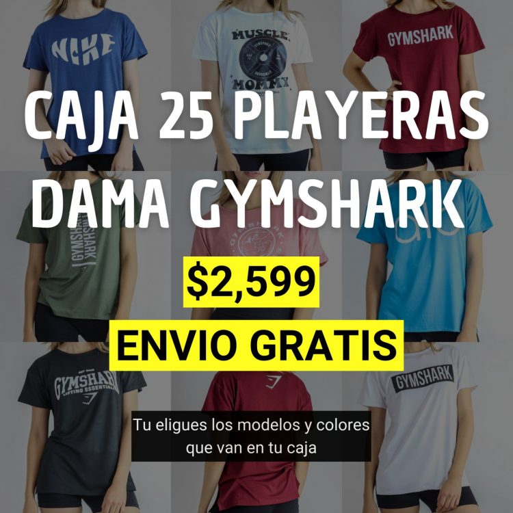 Caja 25 Playeras Dama Gymshark